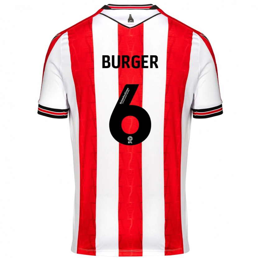 Danxen Niño Camiseta Wouter Burger #6 Rojo Blanco 1ª Equipación 2024/25 La Camisa México