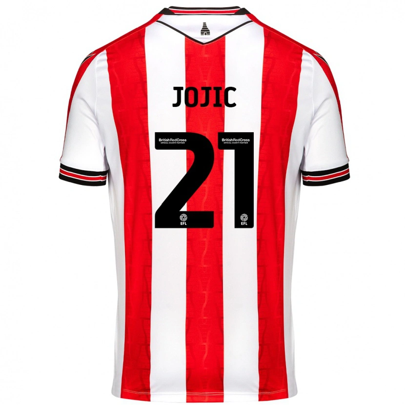 Danxen Niño Camiseta Nikola Jojic #21 Rojo Blanco 1ª Equipación 2024/25 La Camisa México