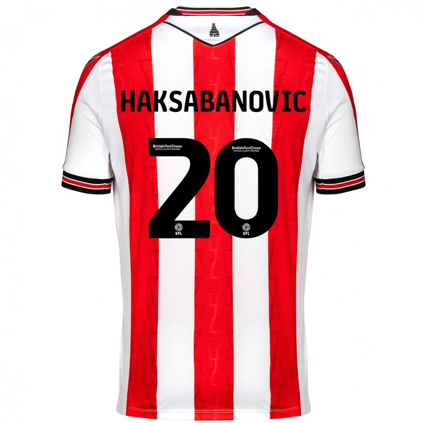 Danxen Niño Camiseta Sead Hakšabanović #20 Rojo Blanco 1ª Equipación 2024/25 La Camisa México