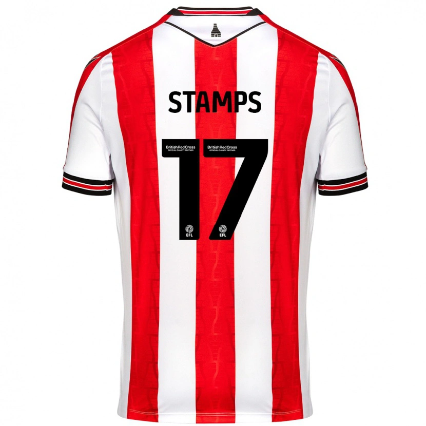 Danxen Niño Camiseta Shannon Stamps #17 Rojo Blanco 1ª Equipación 2024/25 La Camisa México