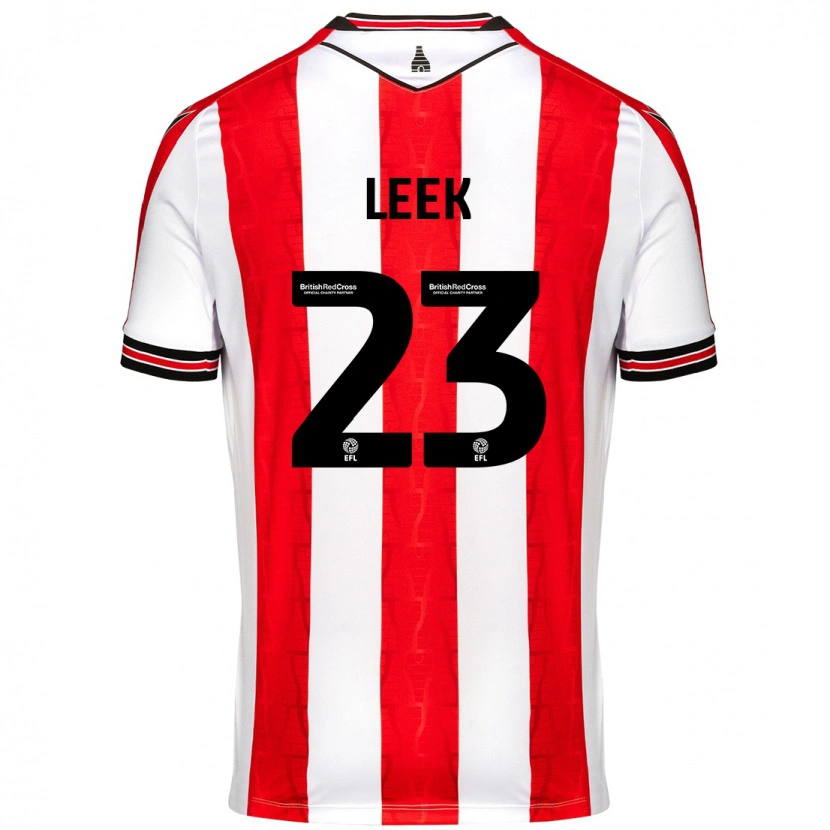 Danxen Niño Camiseta Ellie Leek #23 Rojo Blanco 1ª Equipación 2024/25 La Camisa México