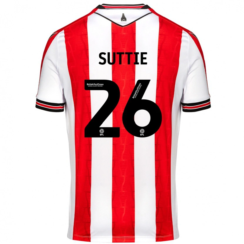 Danxen Niño Camiseta Arabella Suttie #26 Rojo Blanco 1ª Equipación 2024/25 La Camisa México