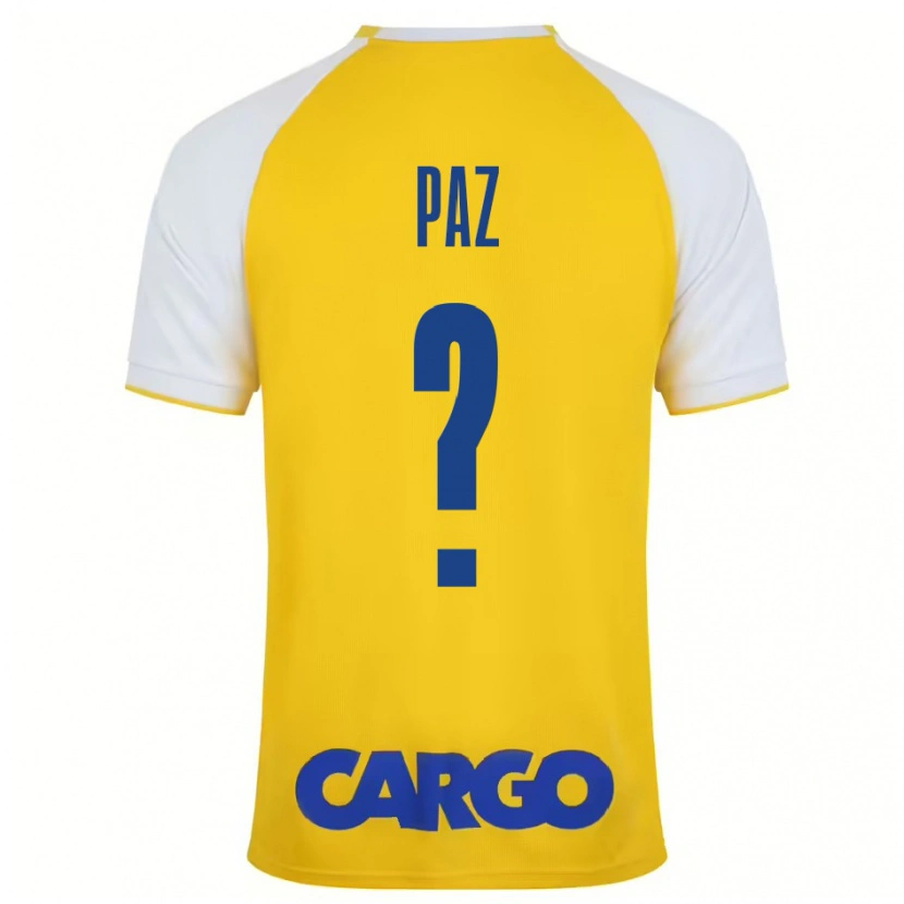 Danxen Niño Camiseta Jonathan Paz #0 Amarillo Blanco 1ª Equipación 2024/25 La Camisa México