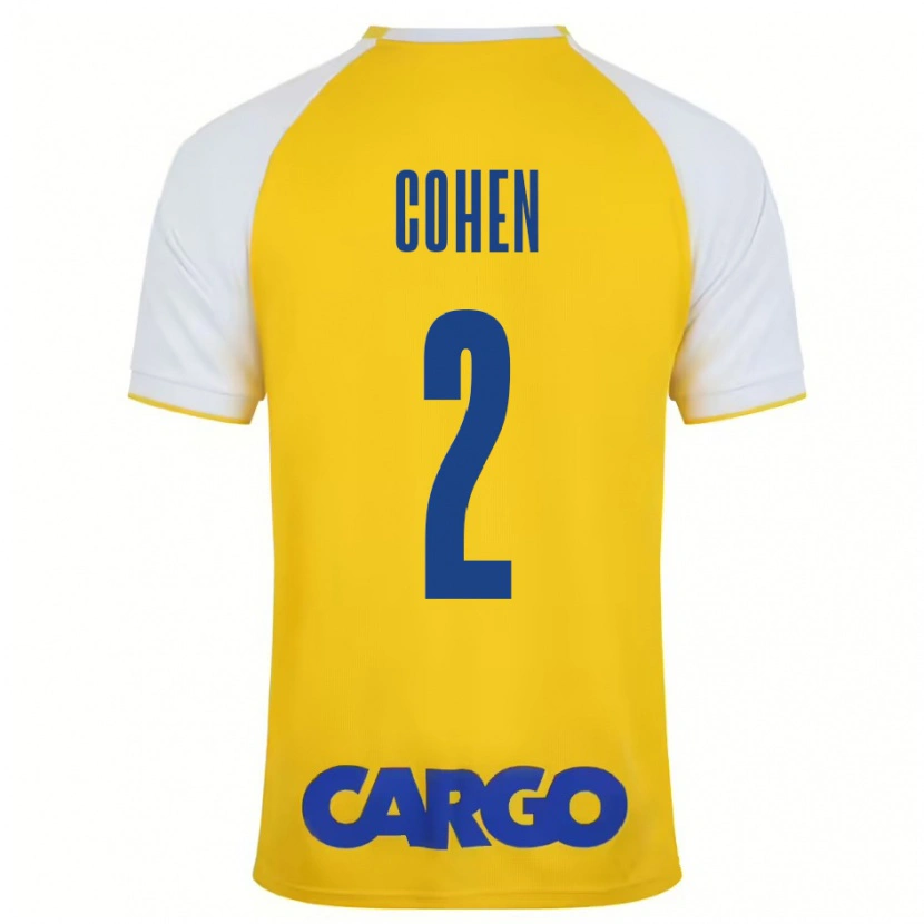 Danxen Niño Camiseta Avishay Cohen #2 Amarillo Blanco 1ª Equipación 2024/25 La Camisa México