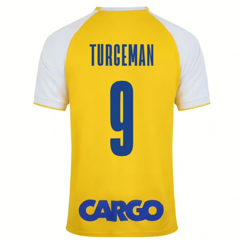 Danxen Niño Camiseta Dor Turgeman #9 Amarillo Blanco 1ª Equipación 2024/25 La Camisa México