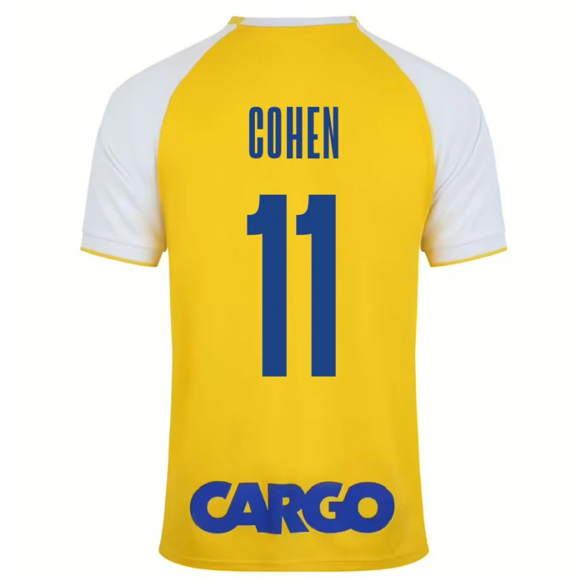 Danxen Niño Camiseta Yonatan Cohen #11 Amarillo Blanco 1ª Equipación 2024/25 La Camisa México