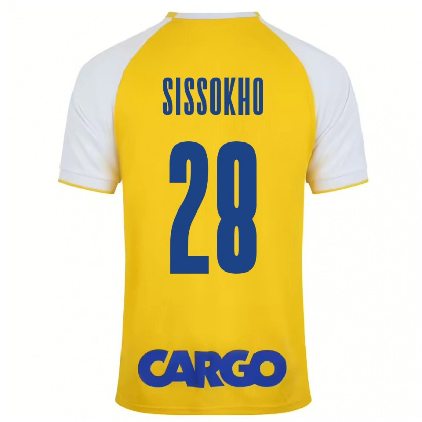 Danxen Niño Camiseta Issouf Sissokho #28 Amarillo Blanco 1ª Equipación 2024/25 La Camisa México