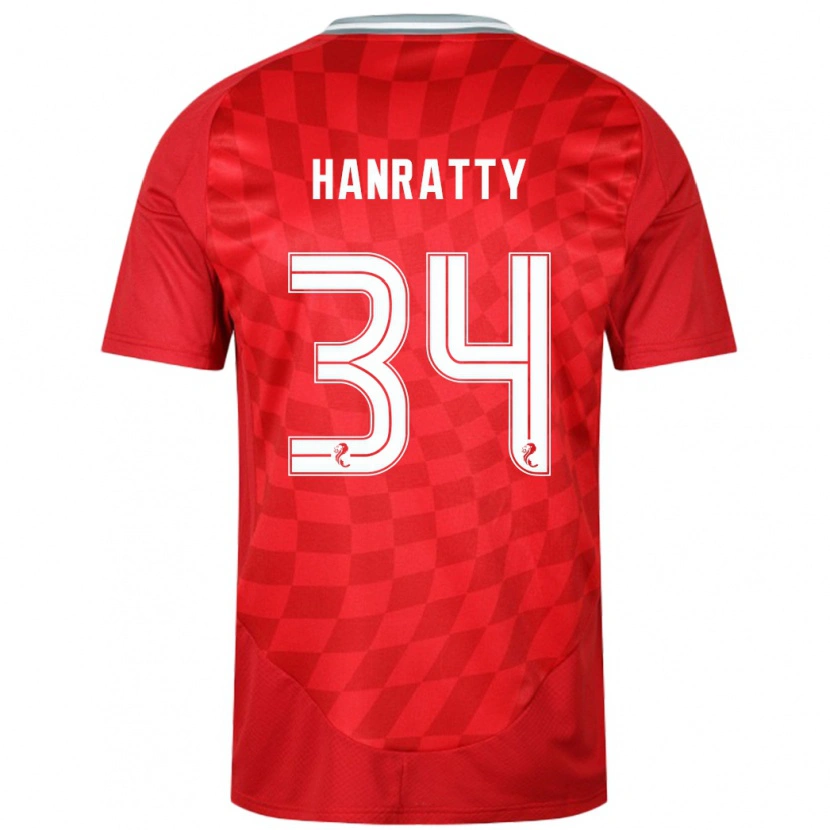 Danxen Niño Camiseta Kevin Hanratty #34 Rojo 1ª Equipación 2024/25 La Camisa México