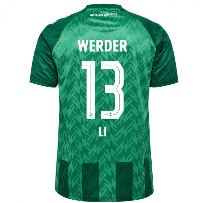 Danxen Niño Camiseta Xiancheng Li #13 Verde 1ª Equipación 2024/25 La Camisa México