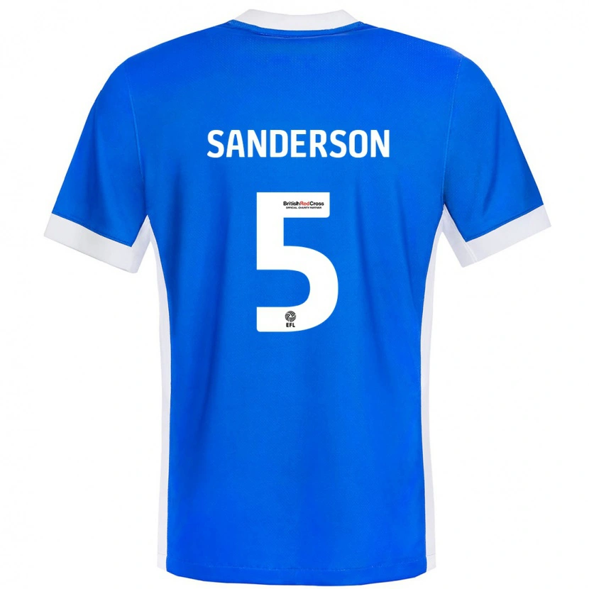 Danxen Niño Camiseta Dion Sanderson #5 Azul Blanco 1ª Equipación 2024/25 La Camisa México