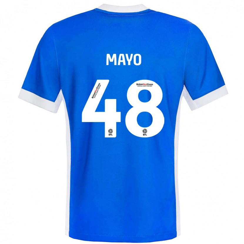 Danxen Niño Camiseta Bradley Mayo #48 Azul Blanco 1ª Equipación 2024/25 La Camisa México