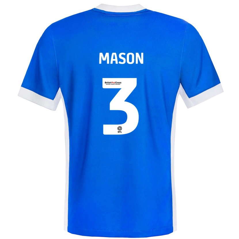 Danxen Niño Camiseta Ellie Mason #3 Azul Blanco 1ª Equipación 2024/25 La Camisa México