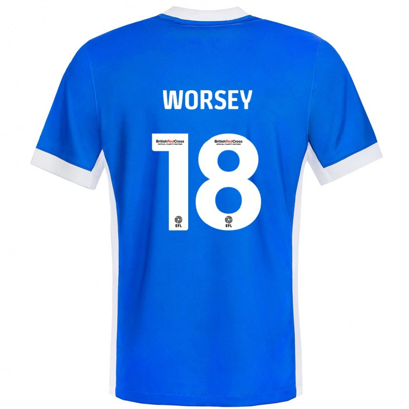 Danxen Niño Camiseta Louanne Worsey #18 Azul Blanco 1ª Equipación 2024/25 La Camisa México