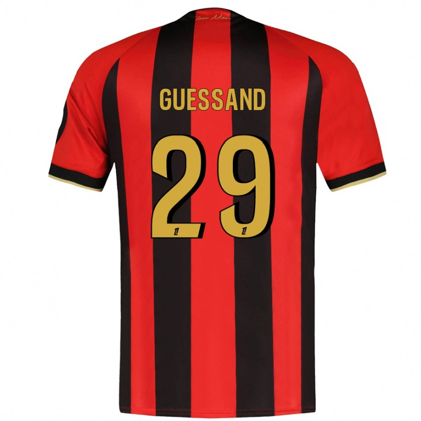 Danxen Niño Camiseta Evann Guessand #29 Rojo Negro 1ª Equipación 2024/25 La Camisa México