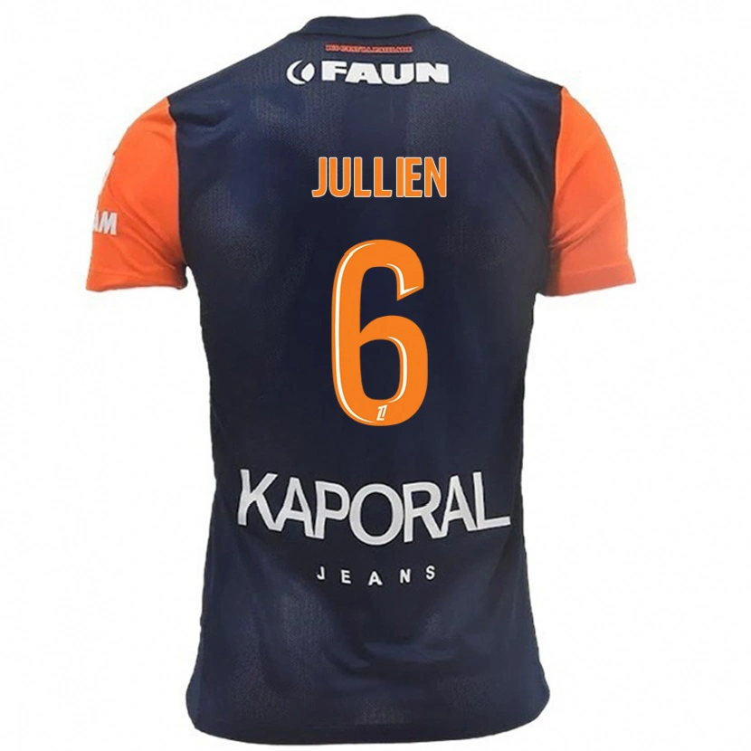 Danxen Niño Camiseta Christopher Jullien #6 Azul Marino Naranja 1ª Equipación 2024/25 La Camisa México