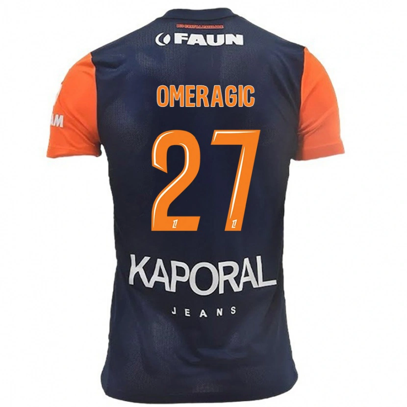 Danxen Niño Camiseta Becir Omeragic #27 Azul Marino Naranja 1ª Equipación 2024/25 La Camisa México
