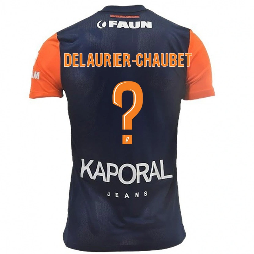 Danxen Niño Camiseta Tom Delaurier-Chaubet #0 Azul Marino Naranja 1ª Equipación 2024/25 La Camisa México