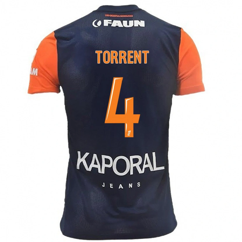 Danxen Niño Camiseta Marion Torrent #4 Azul Marino Naranja 1ª Equipación 2024/25 La Camisa México