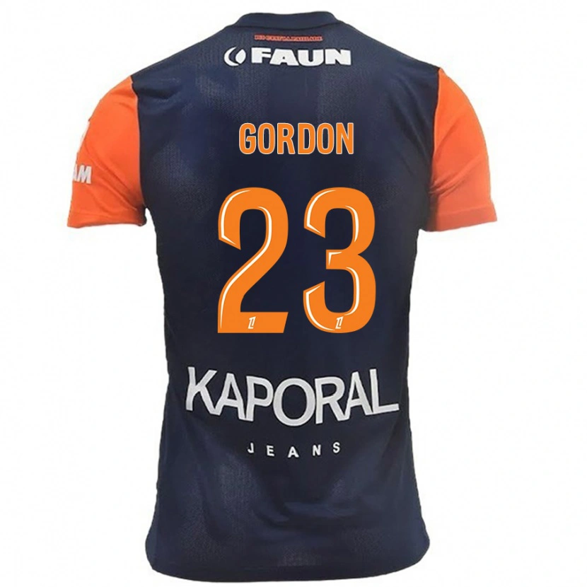Danxen Niño Camiseta Sh'nia Gordon #23 Azul Marino Naranja 1ª Equipación 2024/25 La Camisa México