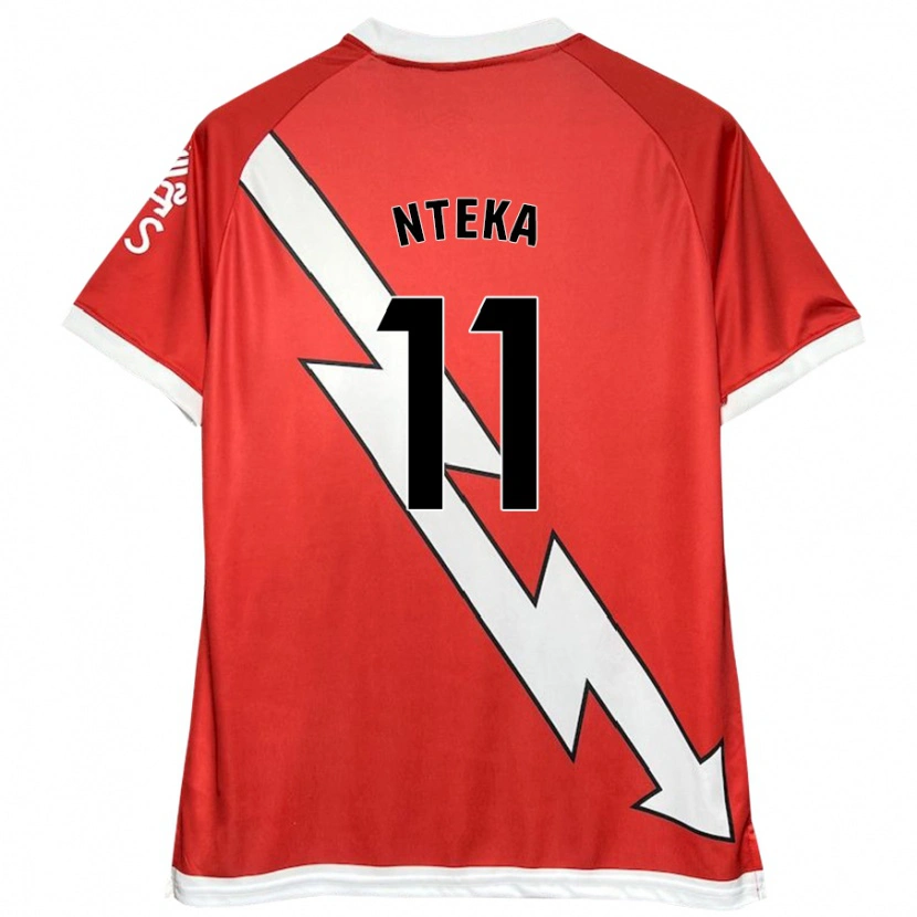 Danxen Niño Camiseta Randy Nteka #11 Blanco Rojo 1ª Equipación 2024/25 La Camisa México