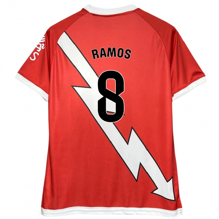 Danxen Niño Camiseta Iván Ramos #8 Blanco Rojo 1ª Equipación 2024/25 La Camisa México