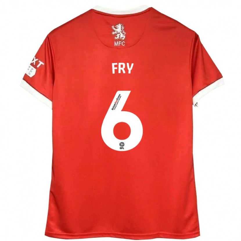 Danxen Niño Camiseta Dael Fry #6 Rojo Blanco 1ª Equipación 2024/25 La Camisa México