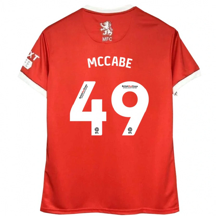 Danxen Niño Camiseta Law Mccabe #49 Rojo Blanco 1ª Equipación 2024/25 La Camisa México