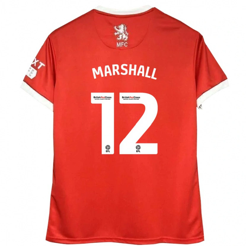 Danxen Niño Camiseta Eve Marshall #12 Rojo Blanco 1ª Equipación 2024/25 La Camisa México