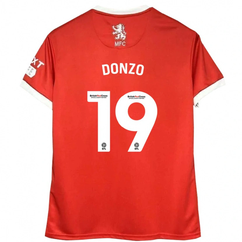 Danxen Niño Camiseta Jolie Donzo #19 Rojo Blanco 1ª Equipación 2024/25 La Camisa México
