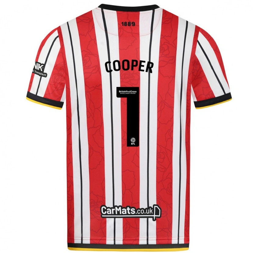 Danxen Niño Camiseta Michael Cooper #1 Rojo Blanco Rayas 1ª Equipación 2024/25 La Camisa México