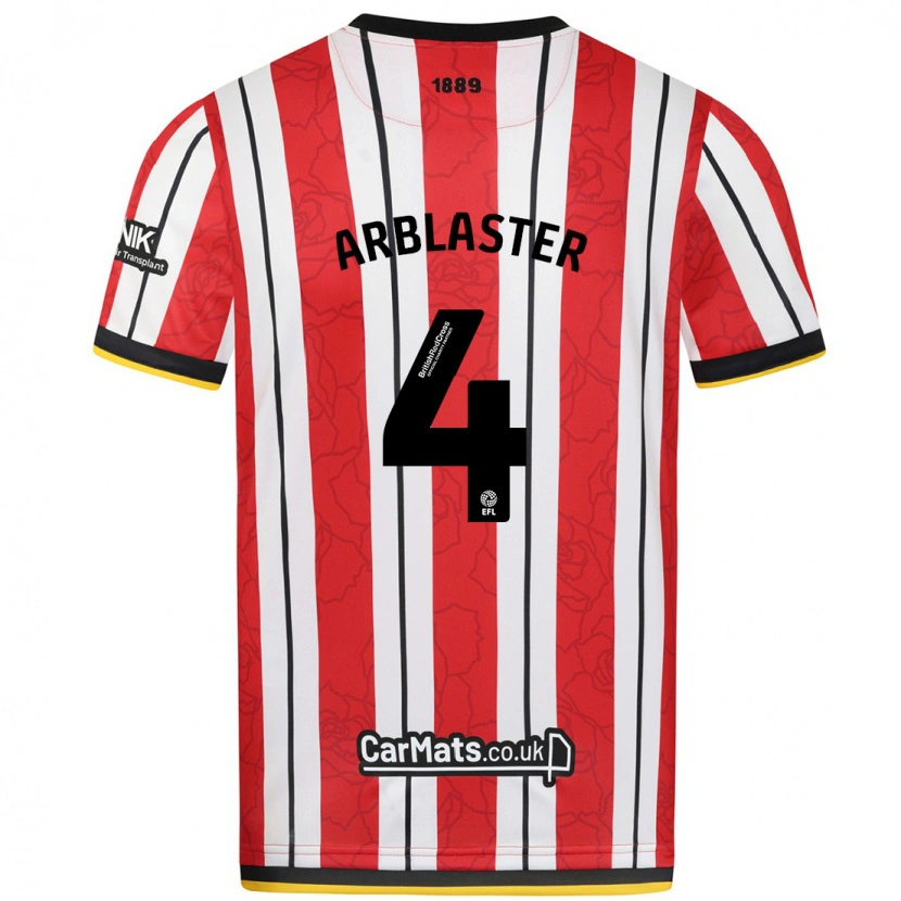Danxen Niño Camiseta Oliver Arblaster #4 Rojo Blanco Rayas 1ª Equipación 2024/25 La Camisa México
