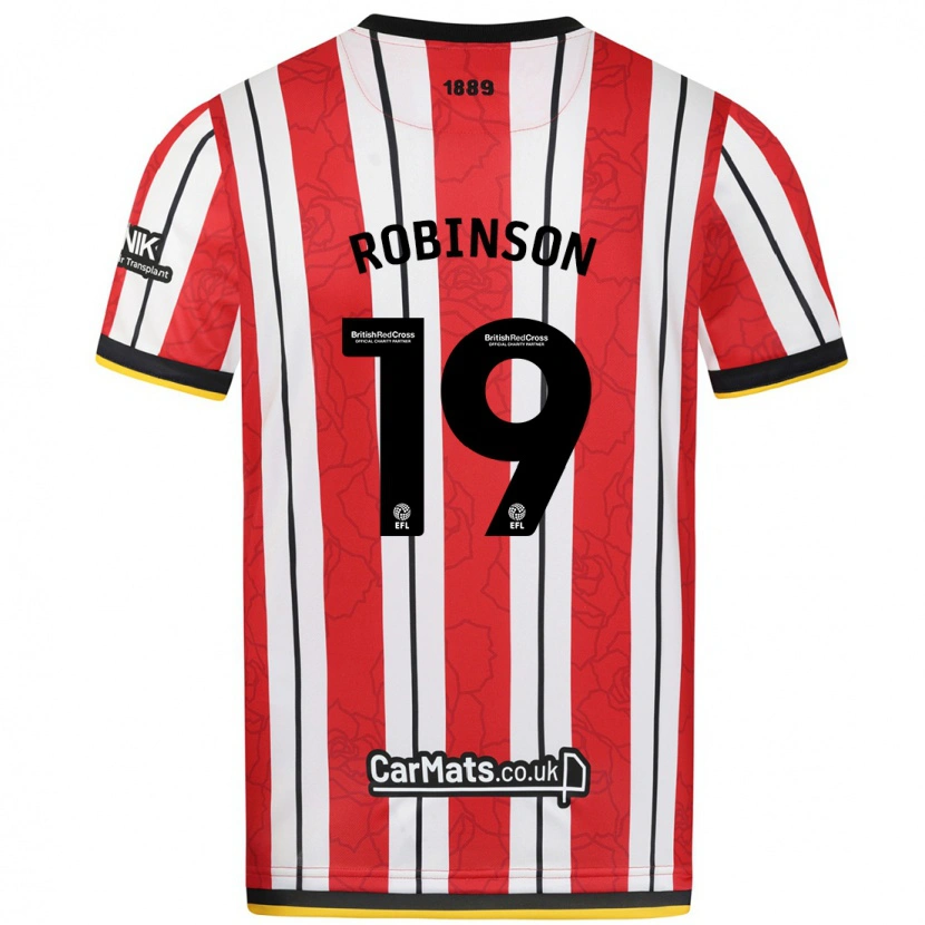 Danxen Niño Camiseta Jack Robinson #19 Rojo Blanco Rayas 1ª Equipación 2024/25 La Camisa México