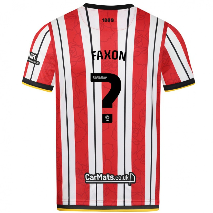 Danxen Niño Camiseta Luke Faxon #0 Rojo Blanco Rayas 1ª Equipación 2024/25 La Camisa México