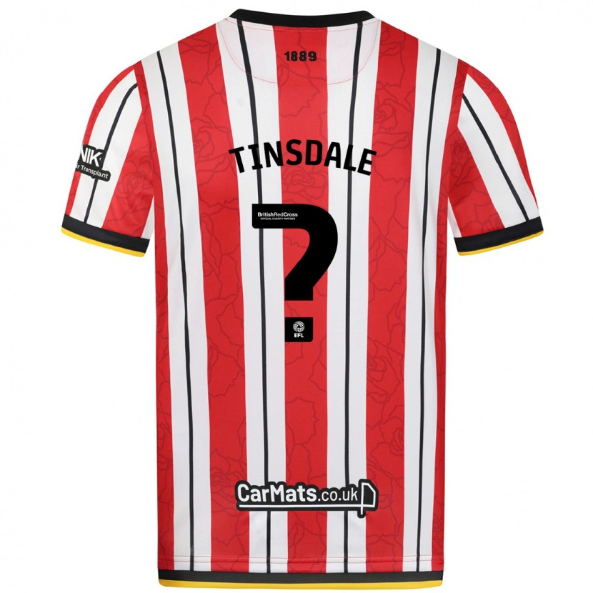Danxen Niño Camiseta Jay Tinsdale #0 Rojo Blanco Rayas 1ª Equipación 2024/25 La Camisa México