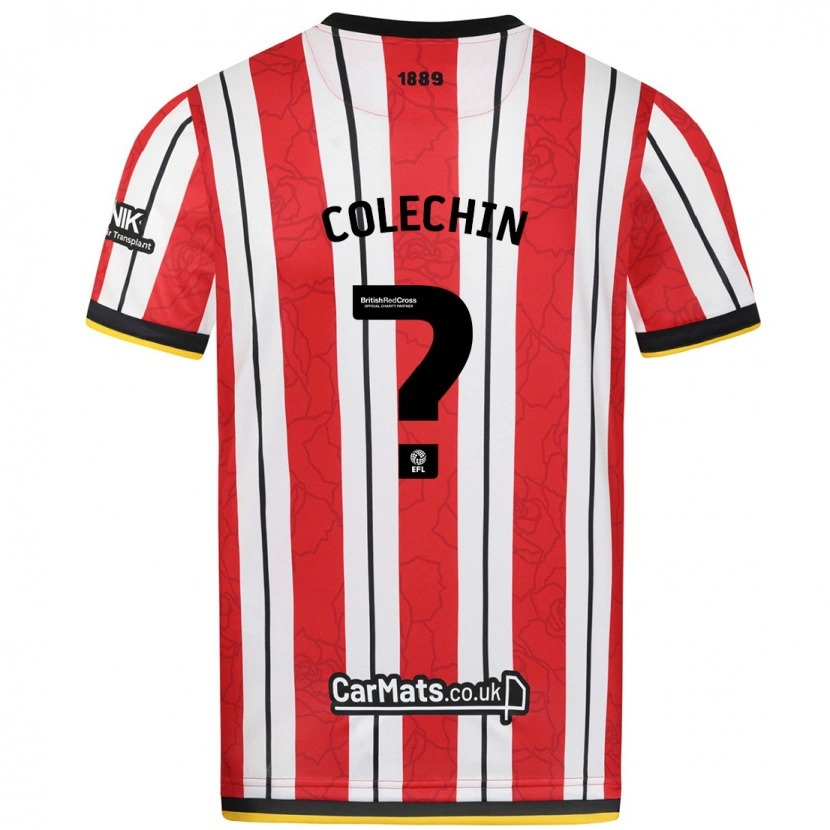 Danxen Niño Camiseta Sam Colechin #0 Rojo Blanco Rayas 1ª Equipación 2024/25 La Camisa México