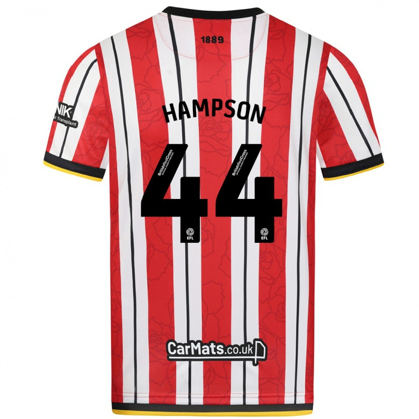 Danxen Niño Camiseta Owen Hampson #44 Rojo Blanco Rayas 1ª Equipación 2024/25 La Camisa México