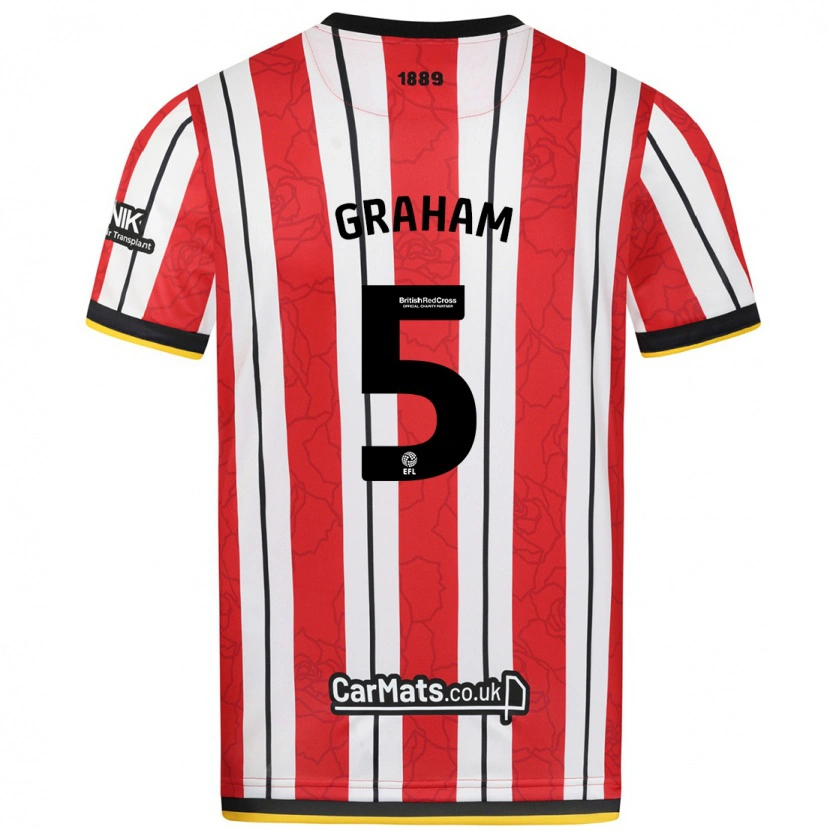 Danxen Niño Camiseta Molly Graham #5 Rojo Blanco Rayas 1ª Equipación 2024/25 La Camisa México