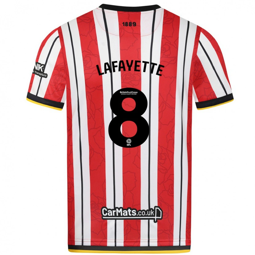 Danxen Niño Camiseta Abbie Lafayette #8 Rojo Blanco Rayas 1ª Equipación 2024/25 La Camisa México