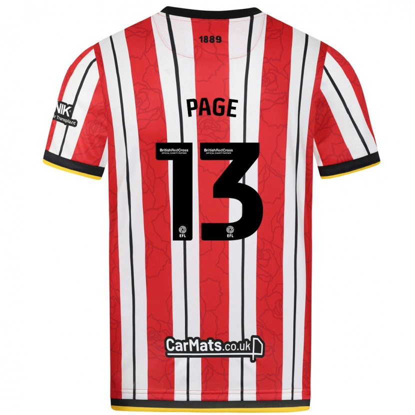Danxen Niño Camiseta Olivia Page #13 Rojo Blanco Rayas 1ª Equipación 2024/25 La Camisa México