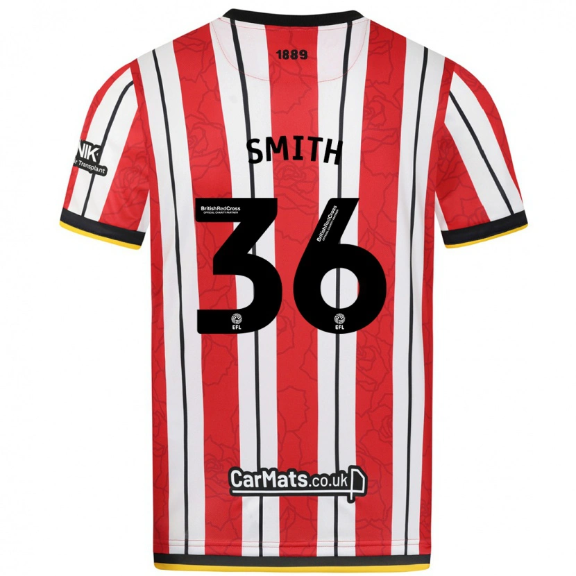 Danxen Niño Camiseta Joshua Smith #36 Rojo Blanco Rayas 1ª Equipación 2024/25 La Camisa México