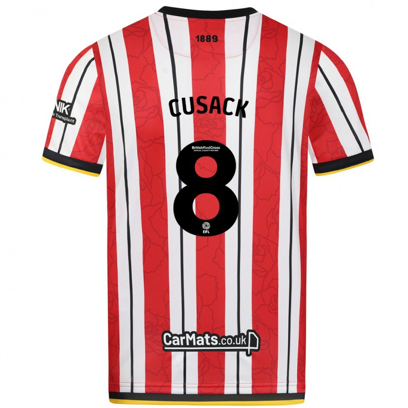 Danxen Niño Camiseta Maddy Cusack † #8 Rojo Blanco Rayas 1ª Equipación 2024/25 La Camisa México
