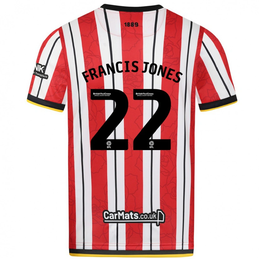 Danxen Niño Camiseta Maria Francis-Jones #22 Rojo Blanco Rayas 1ª Equipación 2024/25 La Camisa México