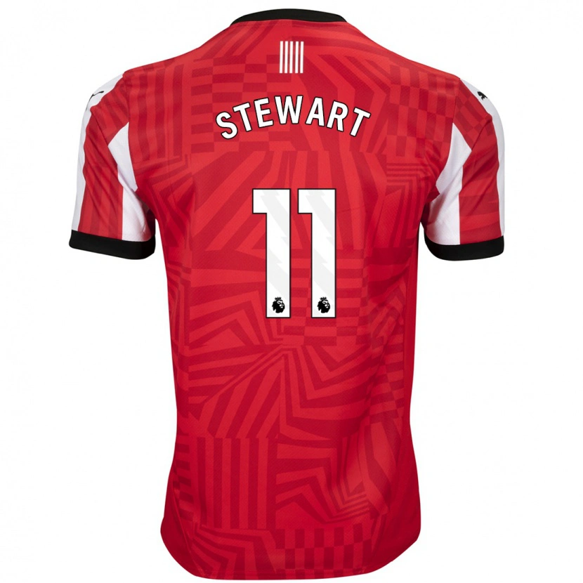 Danxen Niño Camiseta Ross Stewart #11 Rojo Blanco 1ª Equipación 2024/25 La Camisa México