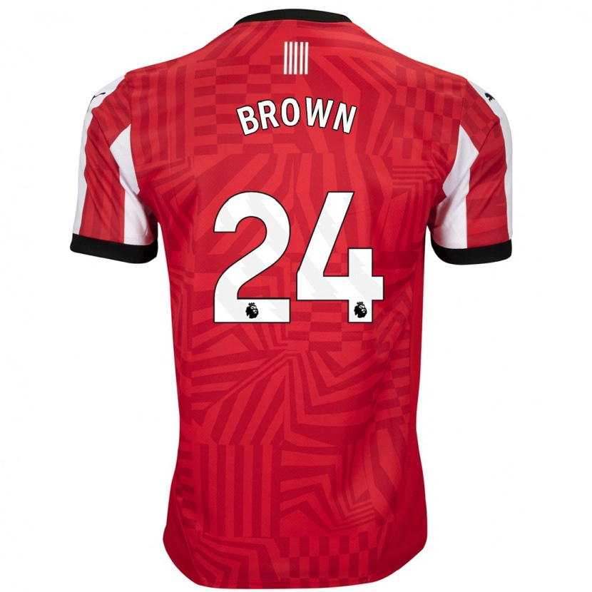 Danxen Niño Camiseta Rachel Brown #24 Rojo Blanco 1ª Equipación 2024/25 La Camisa México