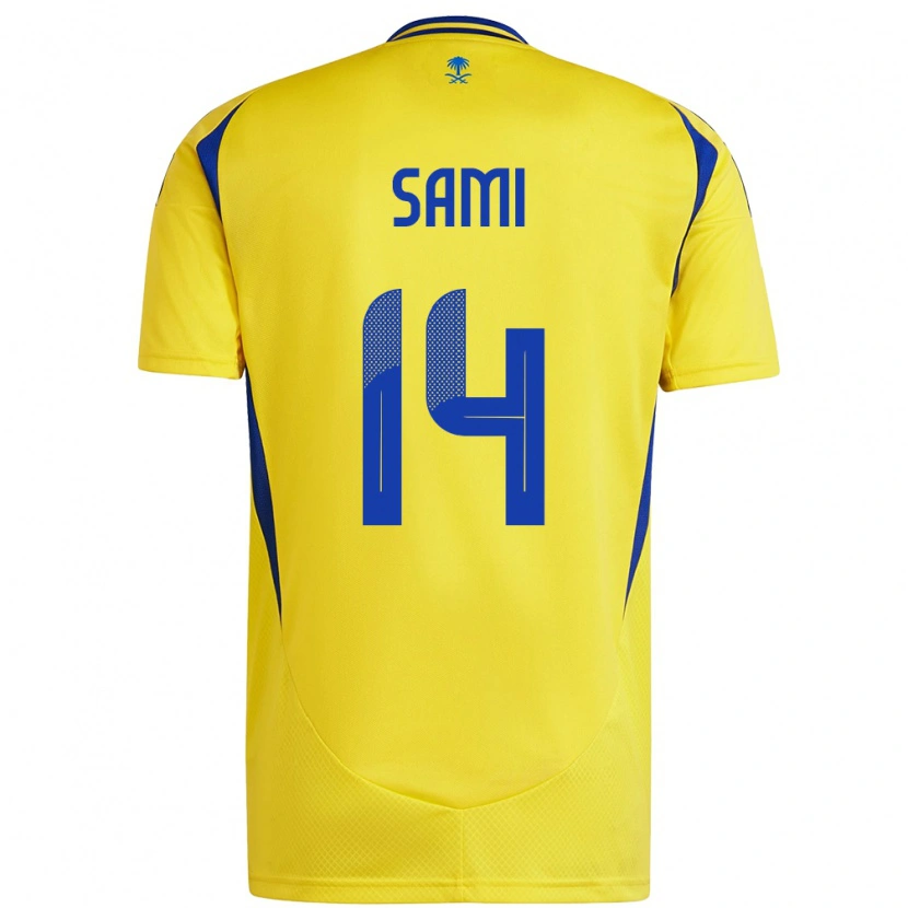 Danxen Niño Camiseta Sami Al-Najei #14 Amarillo Azul 1ª Equipación 2024/25 La Camisa México
