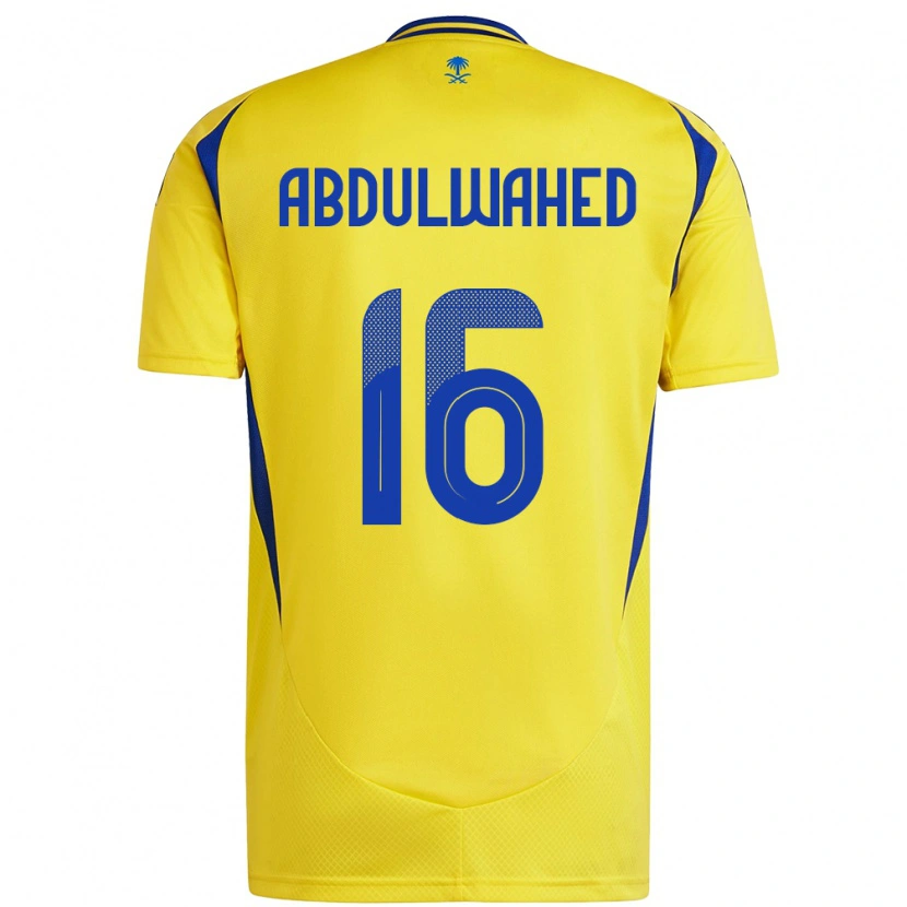 Danxen Niño Camiseta Ghader Abdulwahed #16 Amarillo Azul 1ª Equipación 2024/25 La Camisa México