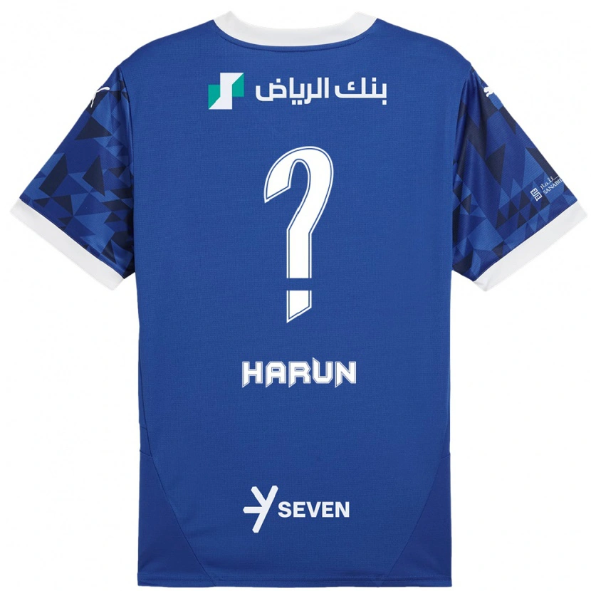 Danxen Niño Camiseta Saud Harun #0 Azul Oscuro Blanco 1ª Equipación 2024/25 La Camisa México