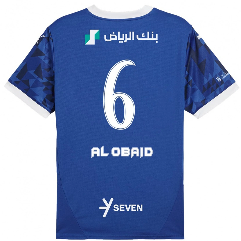 Danxen Niño Camiseta Lulu Al-Obaid #6 Azul Oscuro Blanco 1ª Equipación 2024/25 La Camisa México