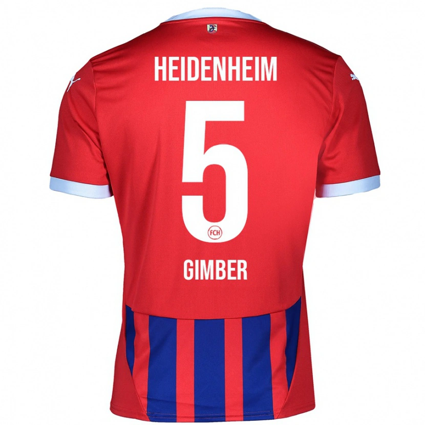 Danxen Niño Camiseta Benedikt Gimber #5 Rojo Azul 1ª Equipación 2024/25 La Camisa México