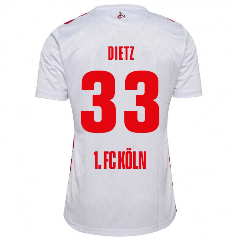 Danxen Niño Camiseta Florian Dietz #33 Blanco Rojo 1ª Equipación 2024/25 La Camisa México